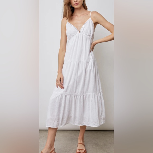 Rails Dresses & Skirts - RAILS Women’s S Avril Tiered Maxi Dress Bright White NWT Feminine Coastal Chic